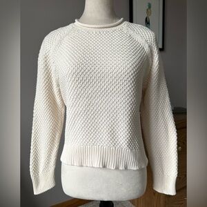 Lauren Ralph Lauren 100% cotton knit raglan sweater long sleeves crew neck M